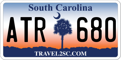 SC license plate ATR680