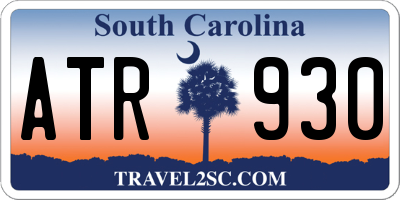 SC license plate ATR930