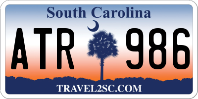 SC license plate ATR986