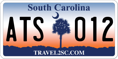 SC license plate ATS012