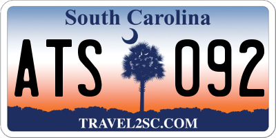 SC license plate ATS092
