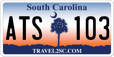 SC license plate ATS103