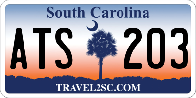 SC license plate ATS203