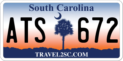 SC license plate ATS672
