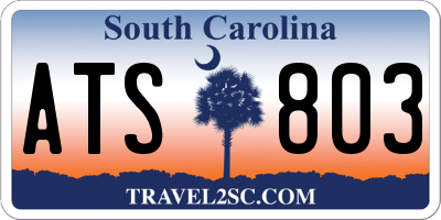 SC license plate ATS803