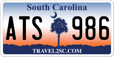 SC license plate ATS986