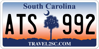 SC license plate ATS992