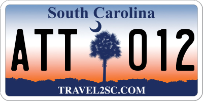 SC license plate ATT012