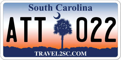 SC license plate ATT022