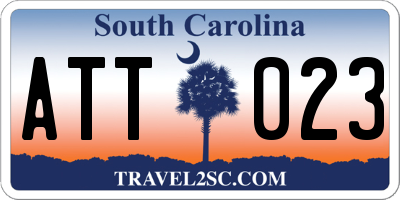 SC license plate ATT023