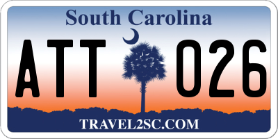 SC license plate ATT026