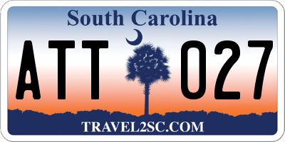 SC license plate ATT027
