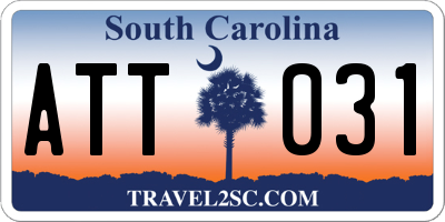 SC license plate ATT031
