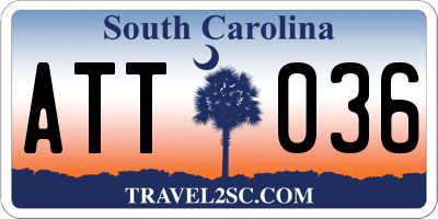 SC license plate ATT036