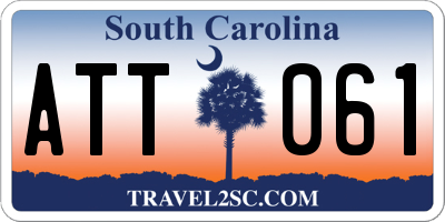 SC license plate ATT061
