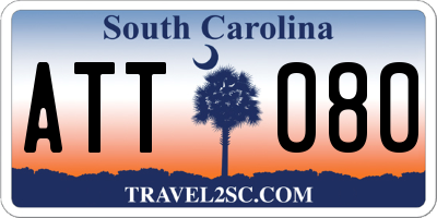 SC license plate ATT080