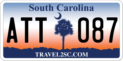 SC license plate ATT087