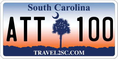 SC license plate ATT100