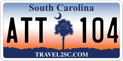 SC license plate ATT104