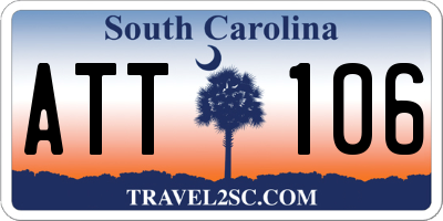 SC license plate ATT106