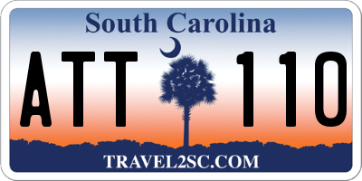 SC license plate ATT110