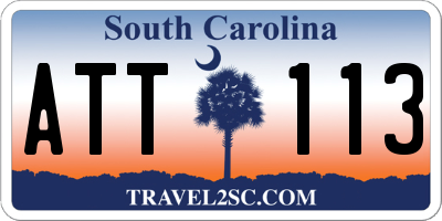 SC license plate ATT113