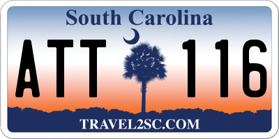 SC license plate ATT116