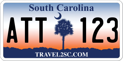 SC license plate ATT123