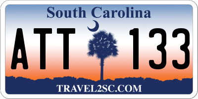 SC license plate ATT133