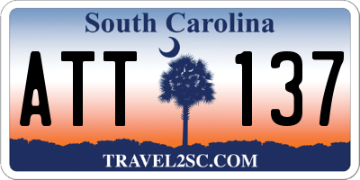 SC license plate ATT137