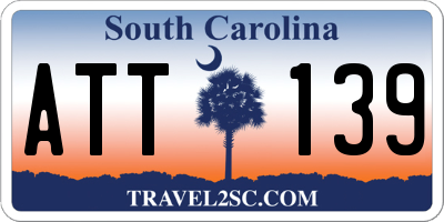 SC license plate ATT139