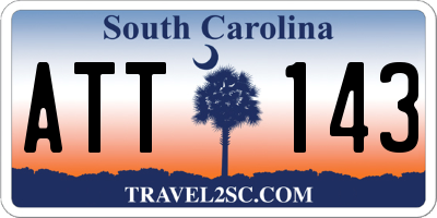 SC license plate ATT143