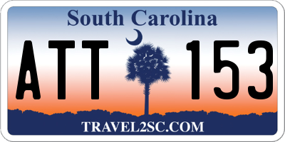 SC license plate ATT153