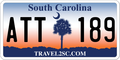 SC license plate ATT189