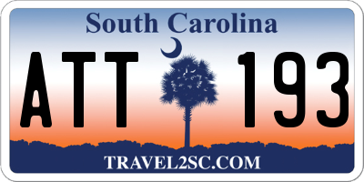 SC license plate ATT193
