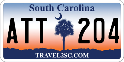 SC license plate ATT204