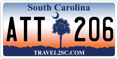 SC license plate ATT206