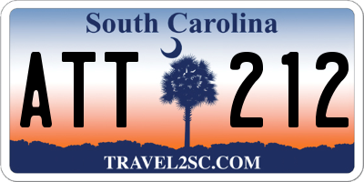 SC license plate ATT212