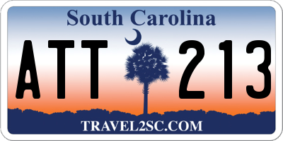 SC license plate ATT213