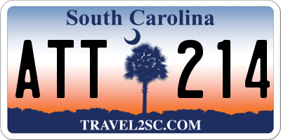 SC license plate ATT214