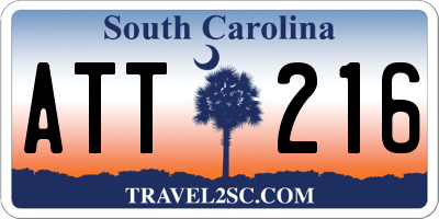 SC license plate ATT216