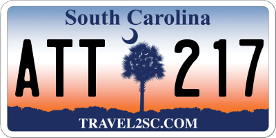 SC license plate ATT217