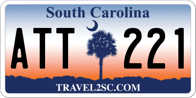 SC license plate ATT221
