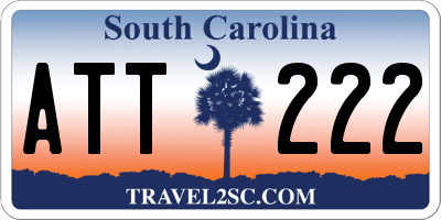SC license plate ATT222