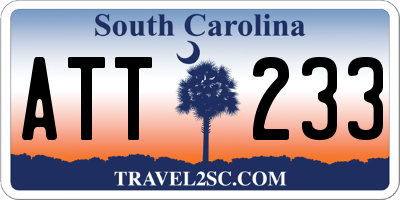 SC license plate ATT233