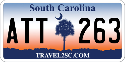 SC license plate ATT263