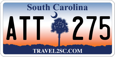 SC license plate ATT275