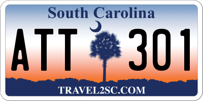 SC license plate ATT301