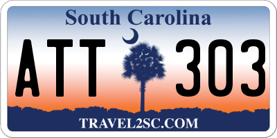 SC license plate ATT303