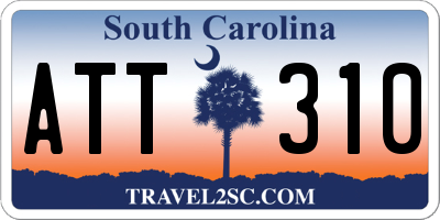 SC license plate ATT310